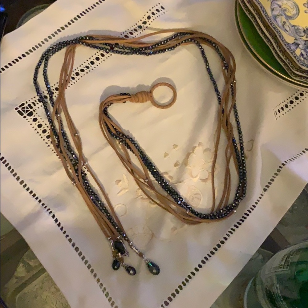 Versatile Leather & Bead Accessory - image 1